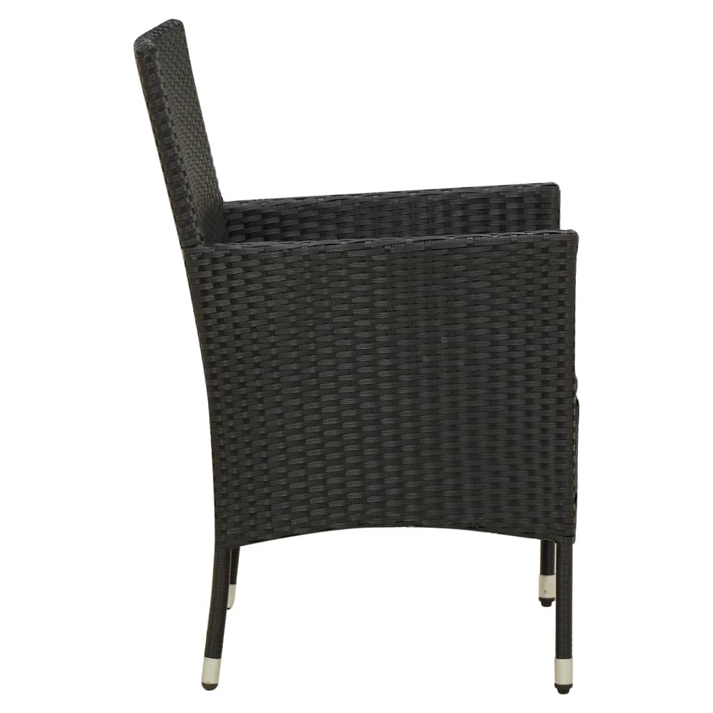 vidaXL Set da Pranzo da Giardino 5 pz con Cuscini in Polyrattan Nero