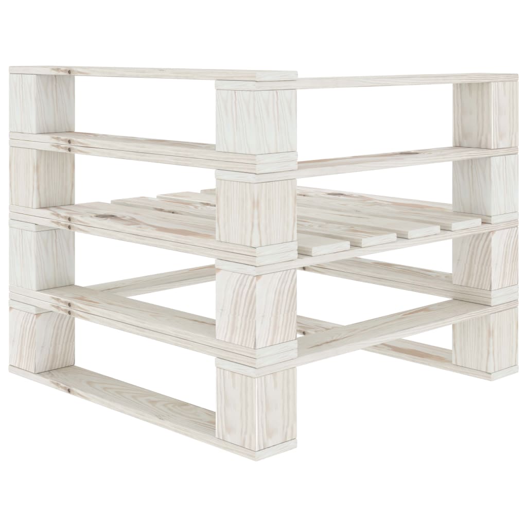 vidaXL Set Salotto da Giardino 6 pz Pallet in Legno Bianco