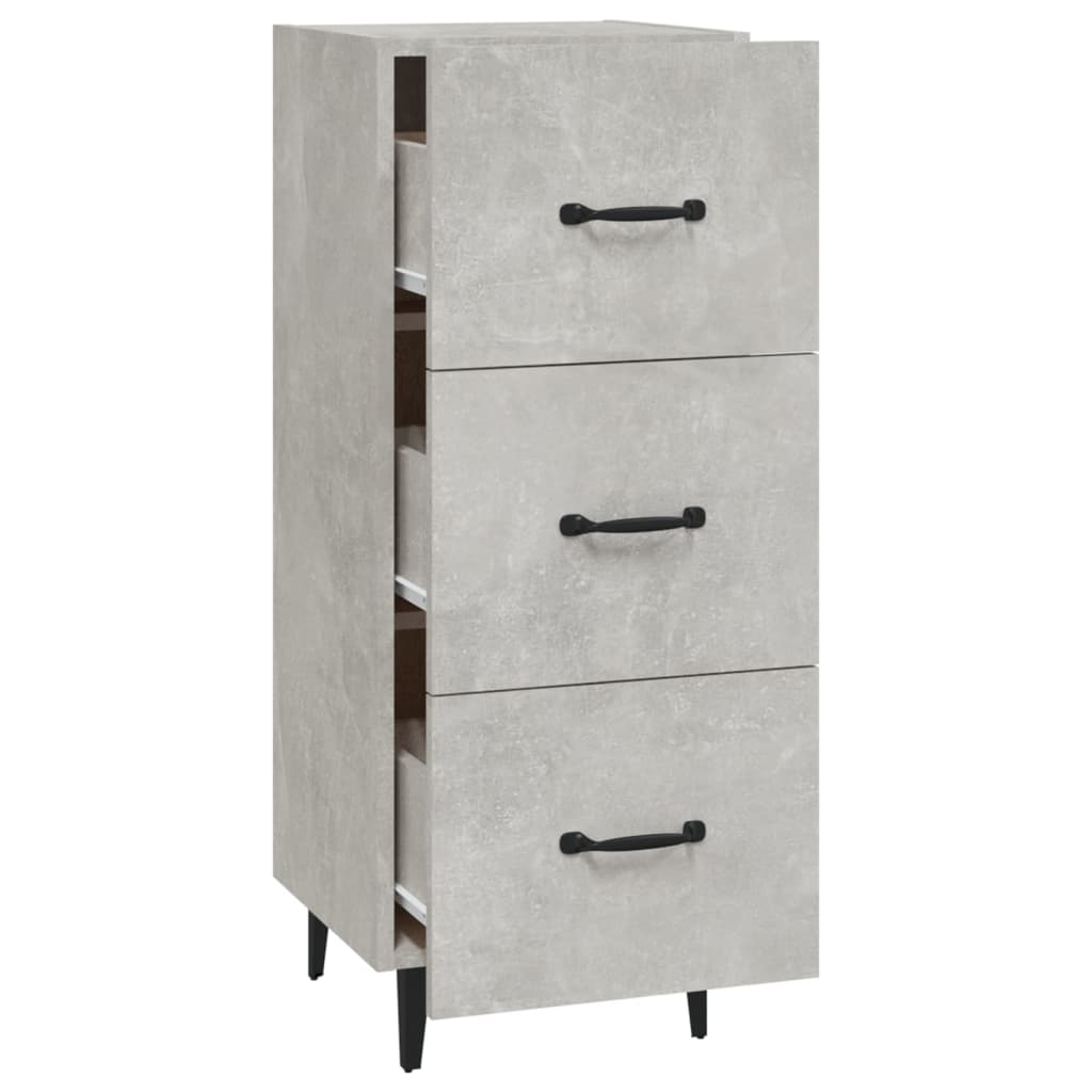 vidaXL Credenza Grigio Cemento 34,5x34x90 cm in Legno Multistrato