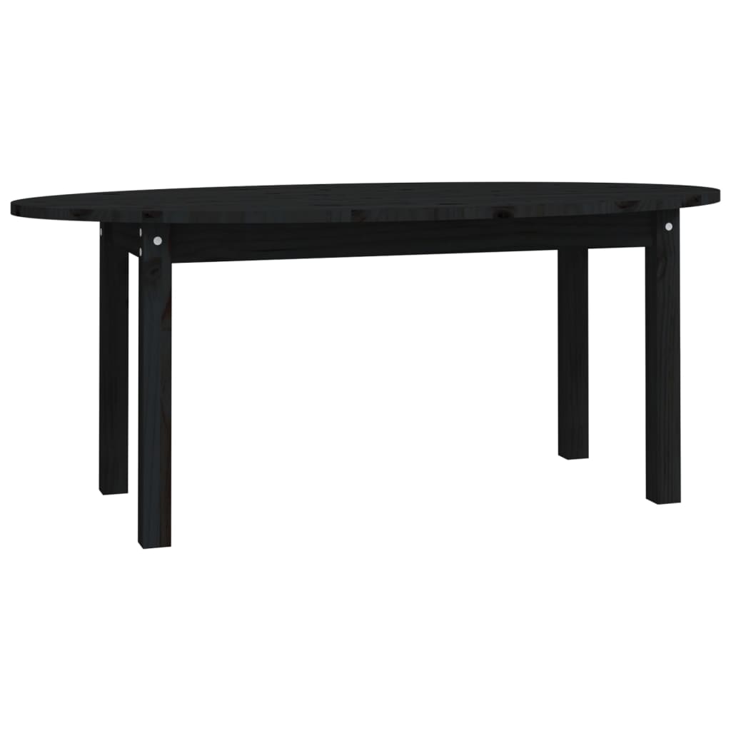 vidaXL Tavolino da Salotto Nero 110x55x45 cm Legno Massello di Pino