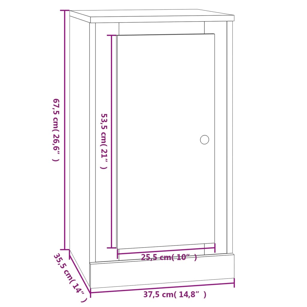 vidaXL Credenze 2 pz Nere 37,5x35,5x67,5 cm in Legno Multistrato