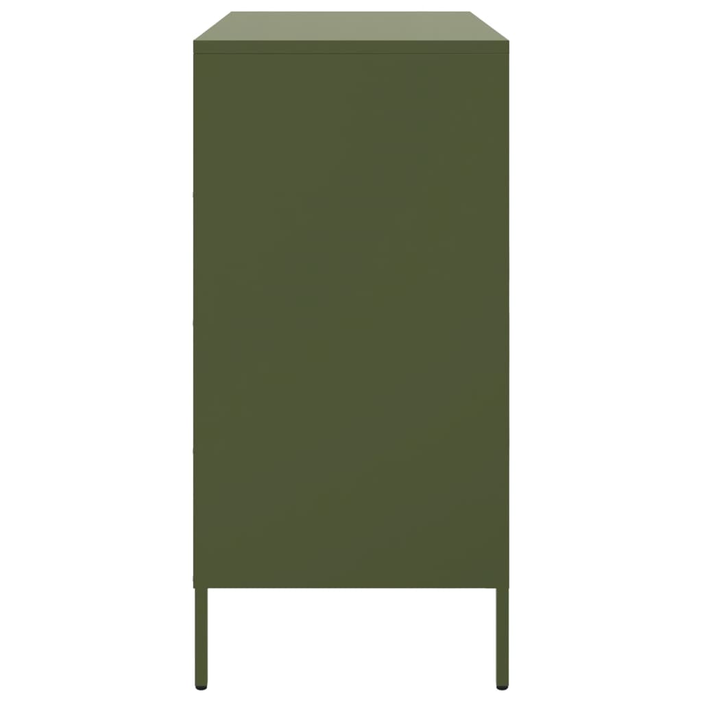 vidaXL Credenza Verde Oliva 68x39x79 cm in Acciaio