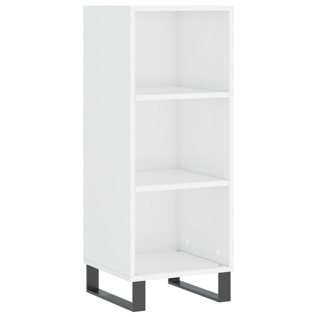 vidaXL Credenza 34,5x34x180 cm in Legno Multistrato Bianco Lucido