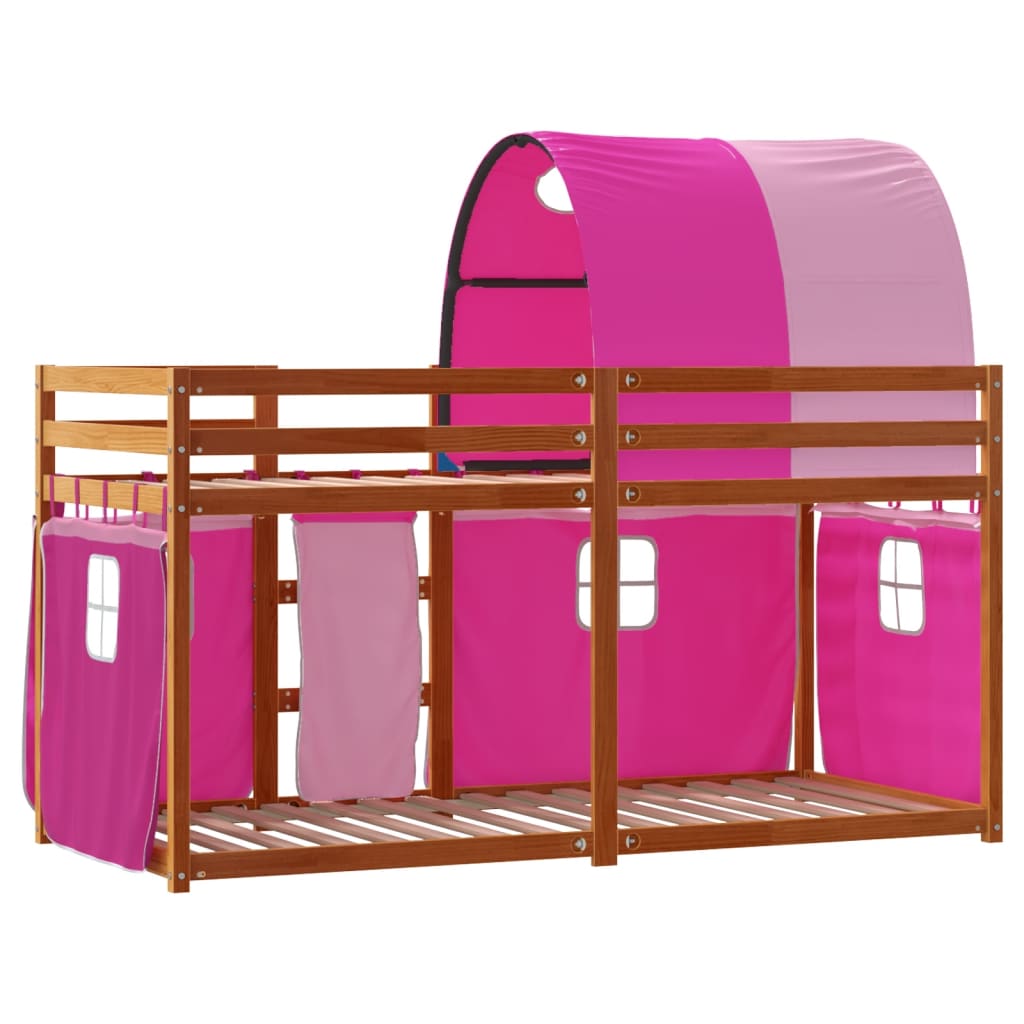 vidaXL Letto a Castello senza Materasso Rosa 90x200 cm Legno di Pino