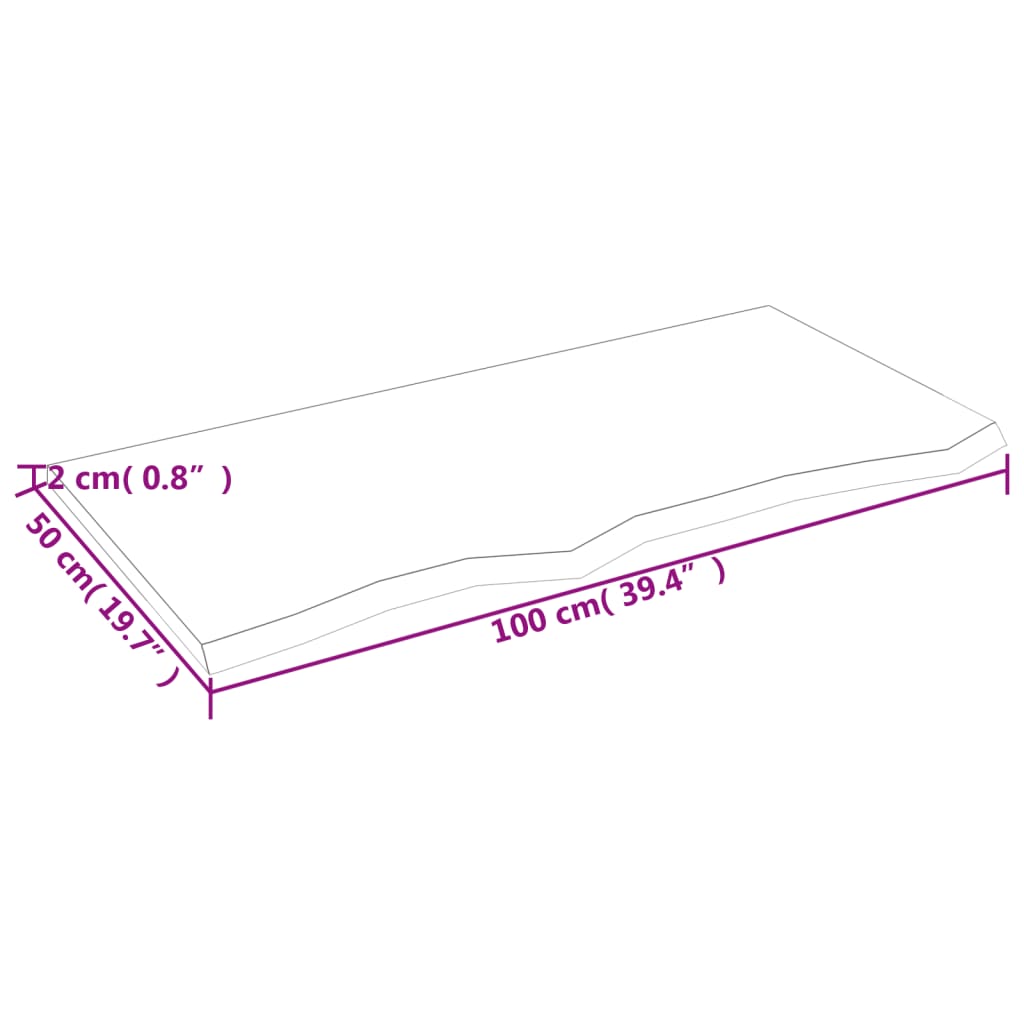 vidaXL Ripiano Muro Marrone Scuro 100x50x2 cm Massello Rovere Trattato