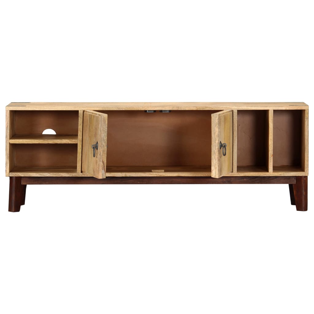 vidaXL Mobile Porta TV 130x30x46 cm in Legno Massello di Mango Grezzo