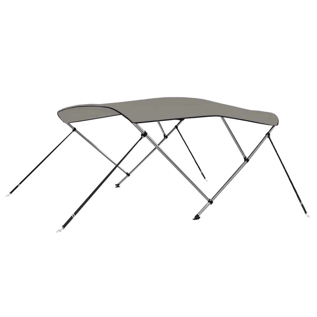 vidaXL Bimini di Prua con Tendalino 3 Archi Grigio 183x180x137 cm