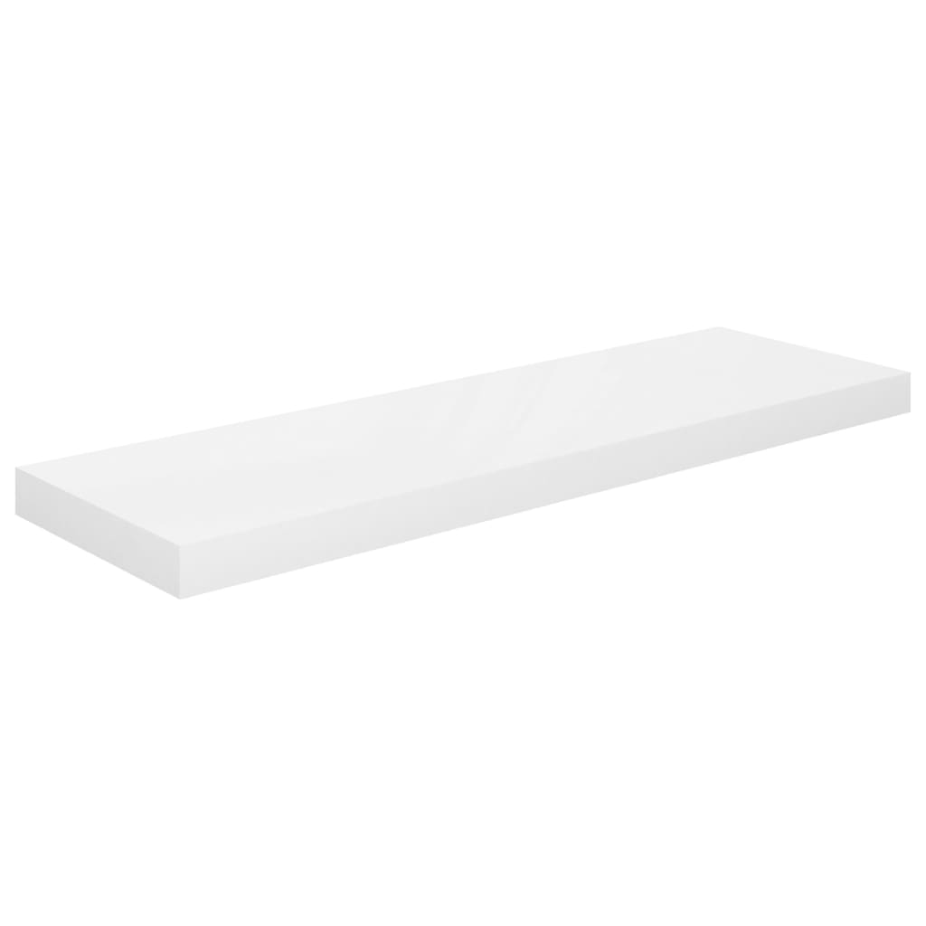 vidaXL Scaffali a Parete 2 pz Bianco Lucido 80x23,5x3,8 cm in MDF