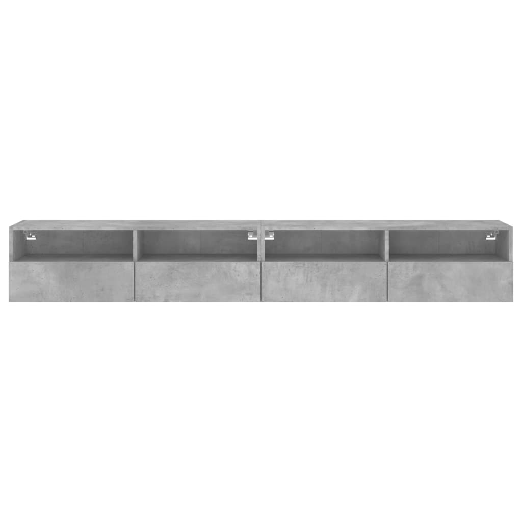 vidaXL Mobili TV Muro 2pz Grigio Cemento 100x30x30cm Legno Multistrato