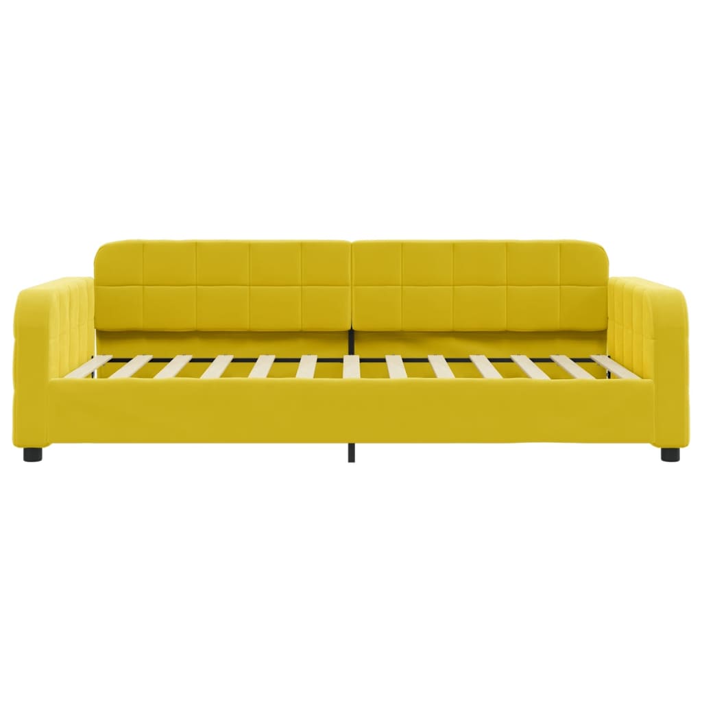 vidaXL Divano Letto con Materasso Giallo 100x200 cm in Velluto