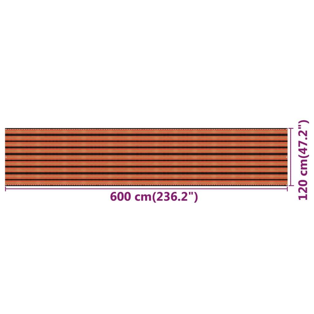 vidaXL Paravento da Balcone Multicolore 120x600 cm in HDPE