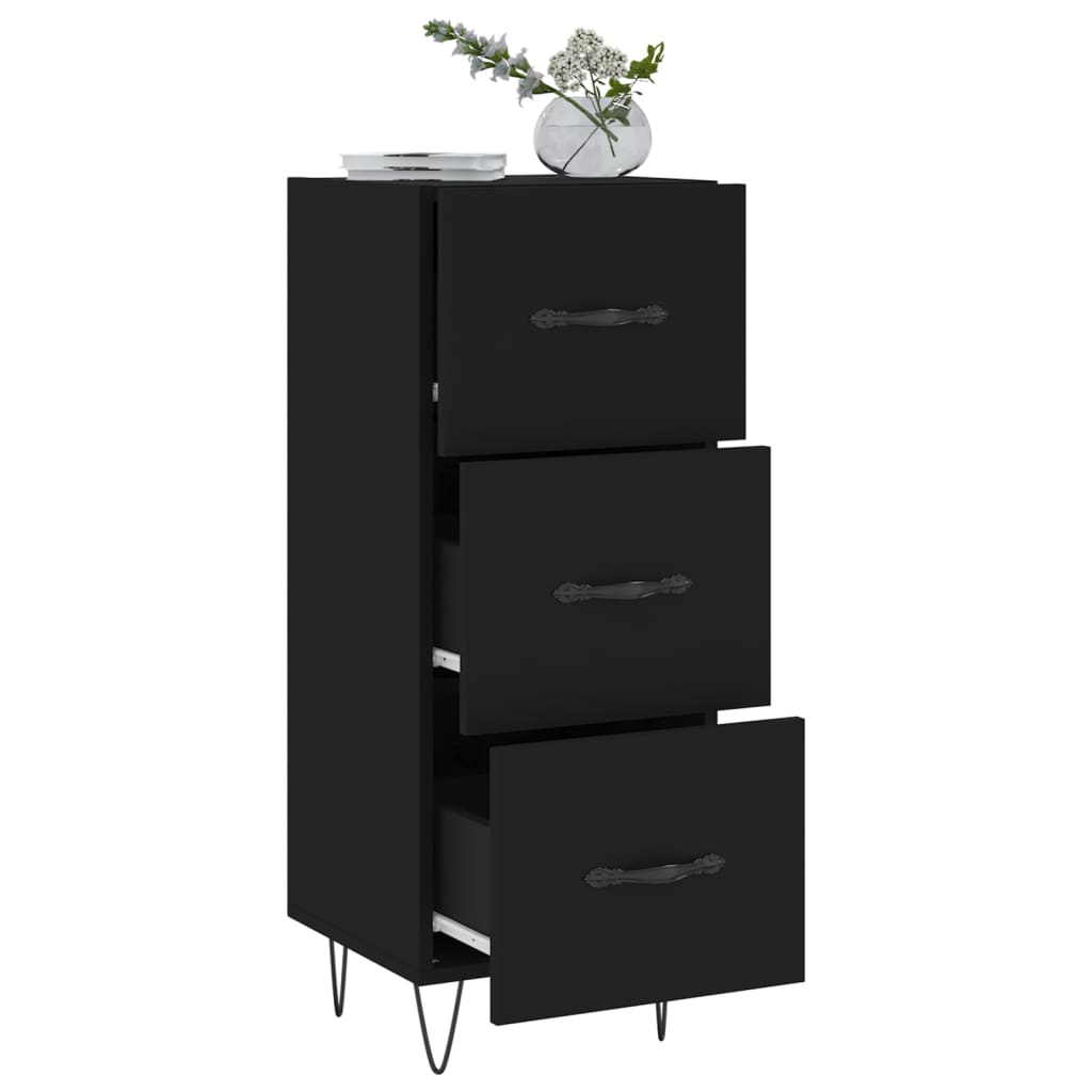 vidaXL Credenza Nero 34,5x34x90 cm in Legno Multistrato