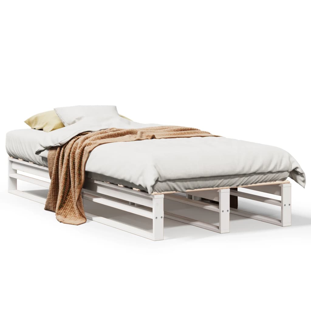 vidaXL Letto senza Materasso Bianco 90x200 cm Legno Massello di Pino