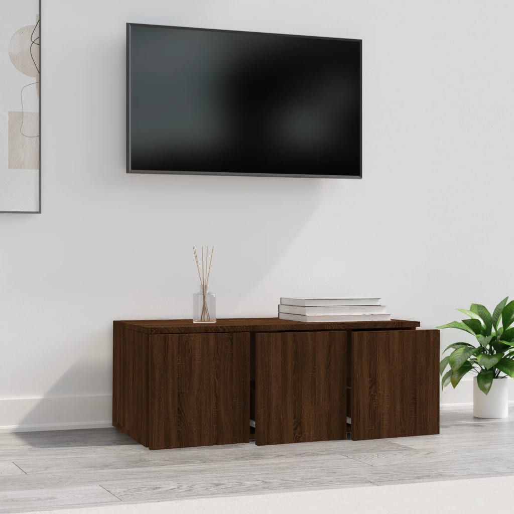 vidaXL Mobile Porta TV Rovere Marrone 80x34x30 cm in Legno Multistrato