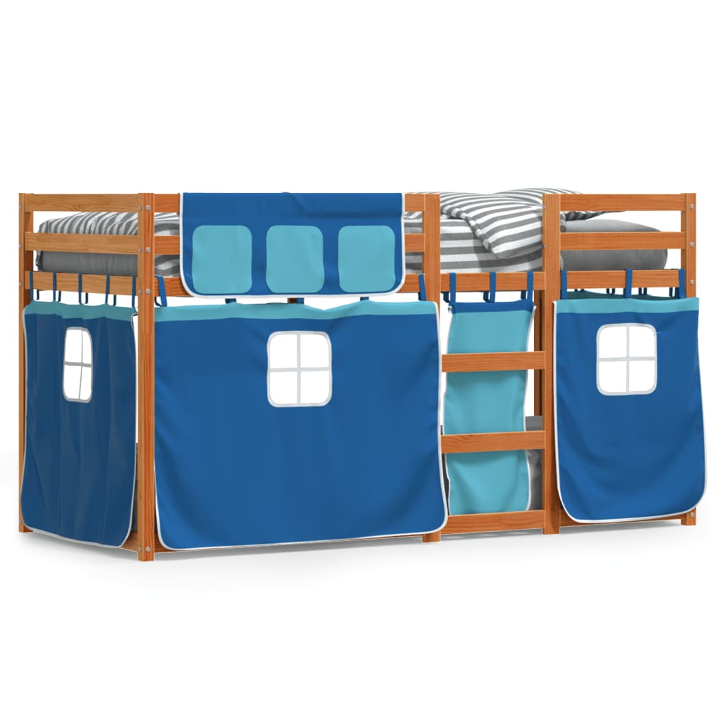 vidaXL Letto a Castello senza Materasso Blu 90x200cm Massello Pino