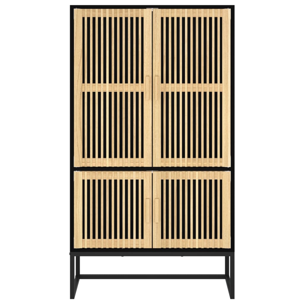 vidaXL Credenza Nera 70x35x125 cm in Legno Multistrato