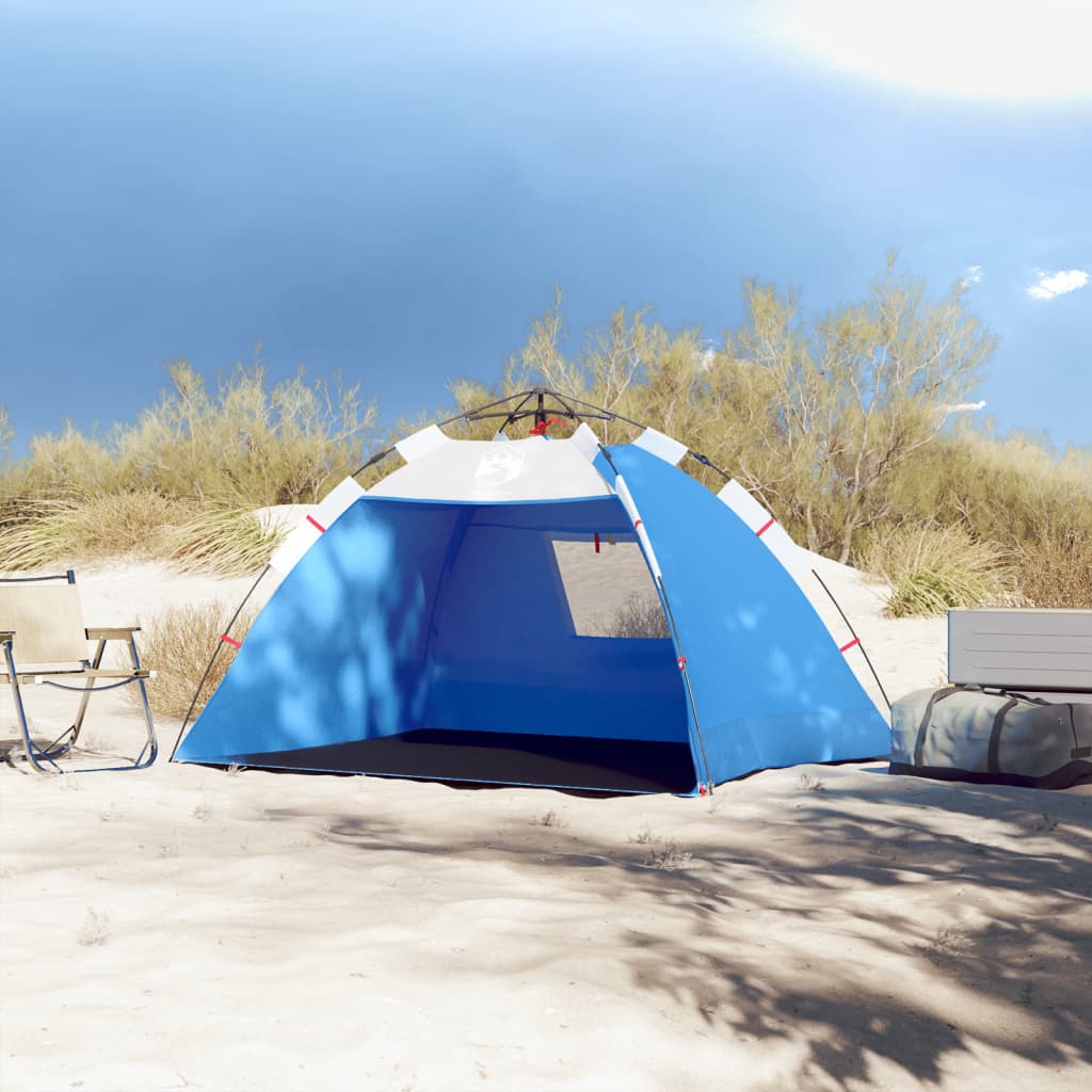 vidaXL Tenda da Spiaggia 2Persone Azzurro Rilascio Rapido Impermeabile