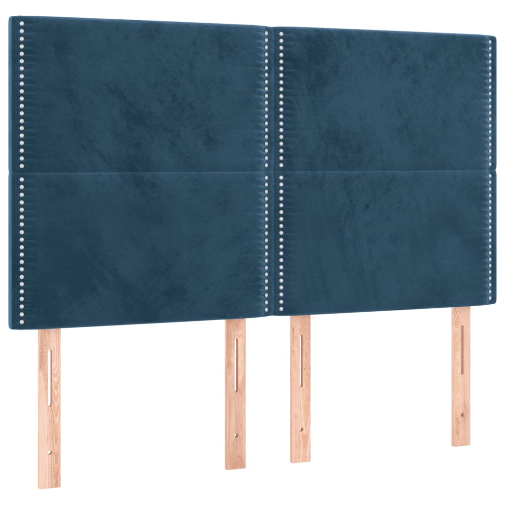 vidaXL Giroletto senza Materasso Blu Scuro 140x190 cm in Velluto