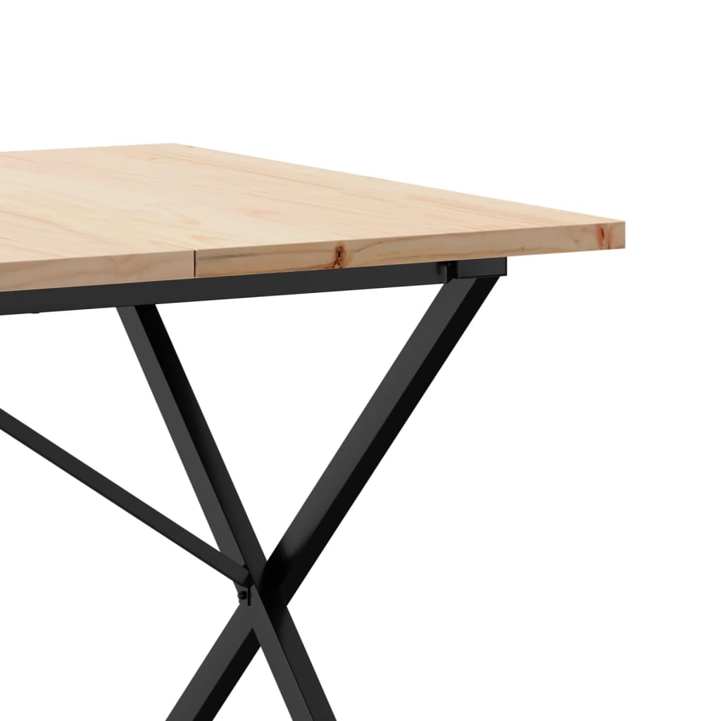 vidaXL Tavolo da Pranzo Telaio a X 180x90x75,5 cm Legno Pino e Acciaio