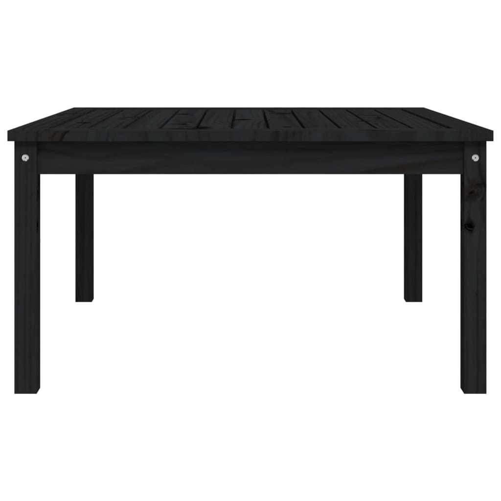 vidaXL Tavolo da Giardino Nero 82,5x82,5x45 cm Legno Massello di Pino