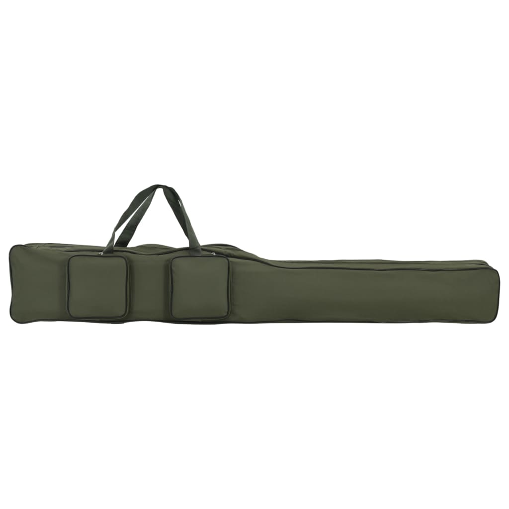 vidaXL Borsa per Canna da Pesca Verde 160 cm in Tessuto Oxford