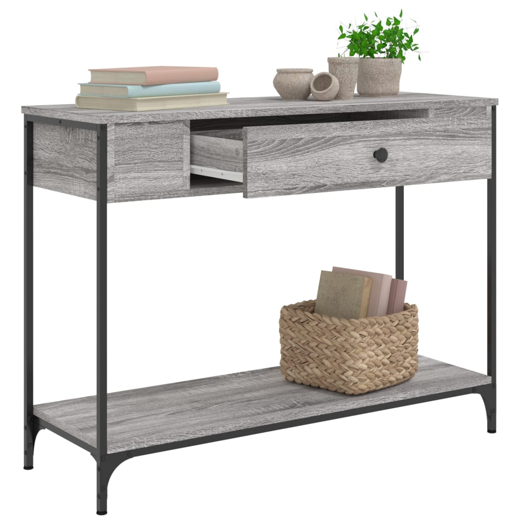 vidaXL Tavolino Consolle Grigio Sonoma 100x34,5x75cm Legno Multistrato