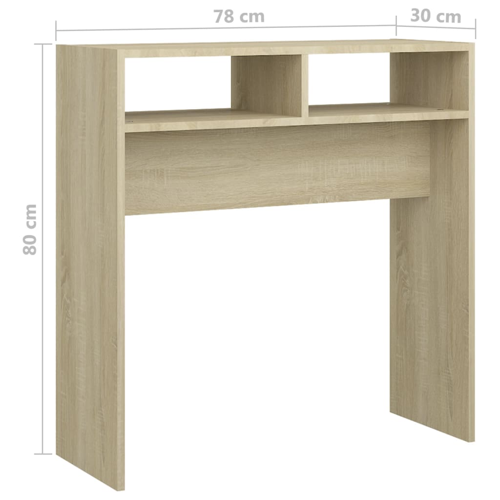 vidaXL Tavolino Consolle Rovere Sonoma 78x30x80cm in Legno Multistrato