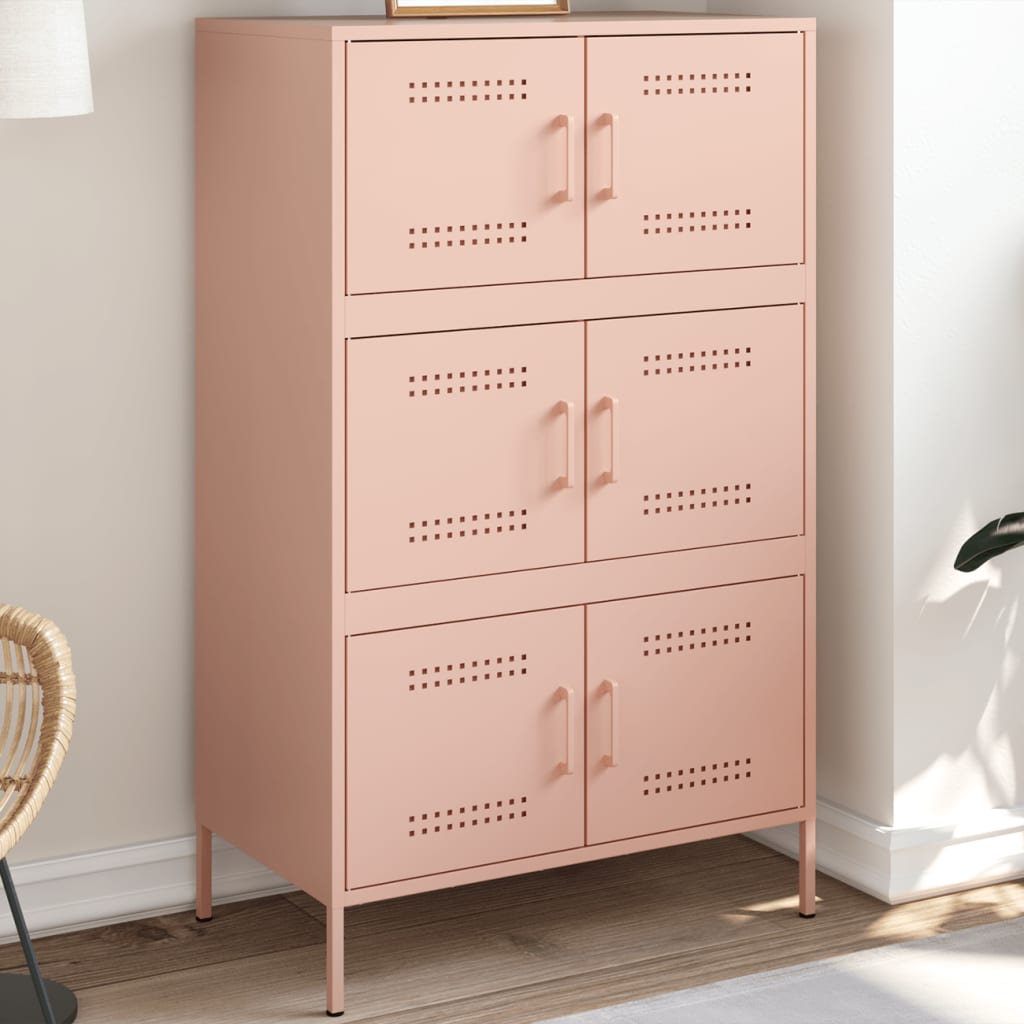 vidaXL Credenza Rosa 68x39x113 cm in Acciaio