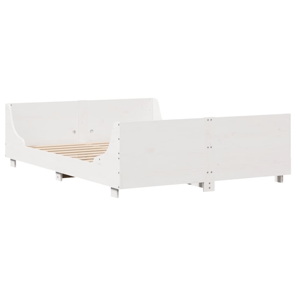 vidaXL Letto senza Materasso Bianco 120x200 cm Legno Massello di Pino