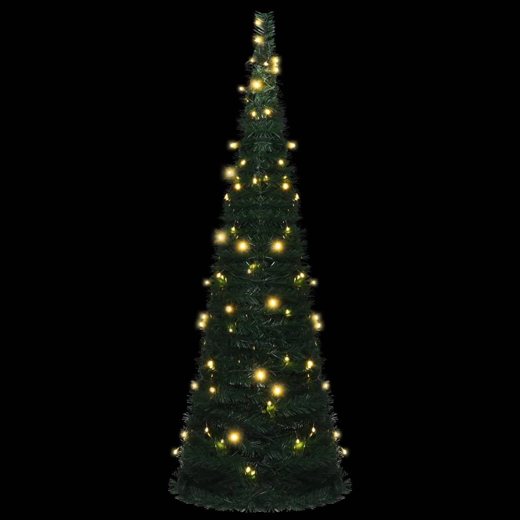 vidaXL Albero di Natale Artificiale Apribile Preilluminato Verde 180cm