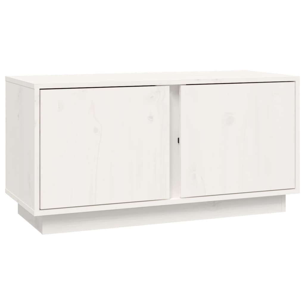 vidaXL Mobile Porta TV Bianco 80x35x40,5 cm in Legno Massello di Pino