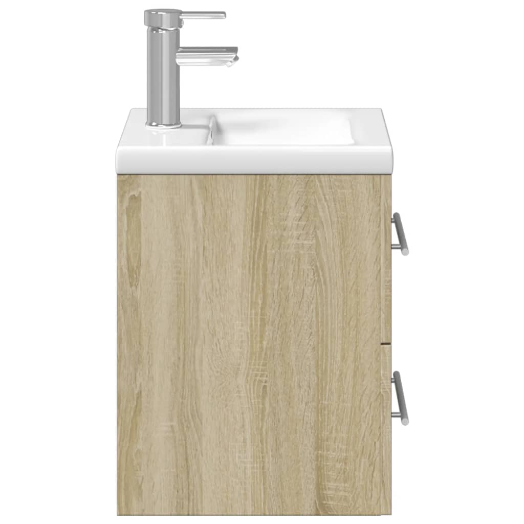 vidaXL Mobile da Bagno con Lavabo Integrato Rovere Sonoma