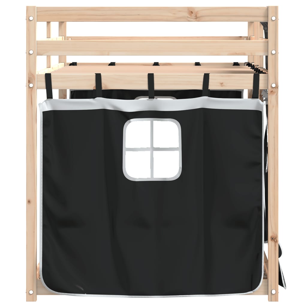 vidaXL Letto a Castello senza Materasso Bianco e Nero 80x200cm in Pino