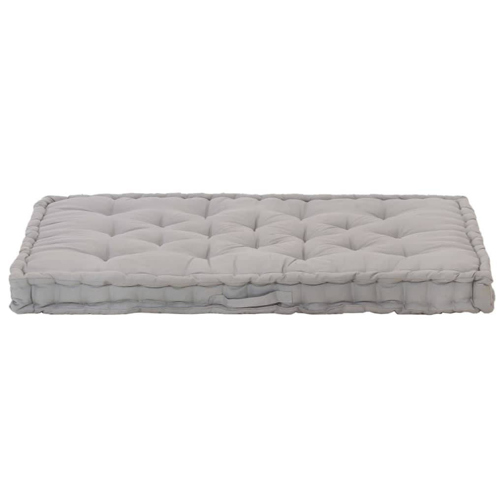 vidaXL Cuscino per Pallet e Pavimento in Cotone 120x80x10 cm Grigio