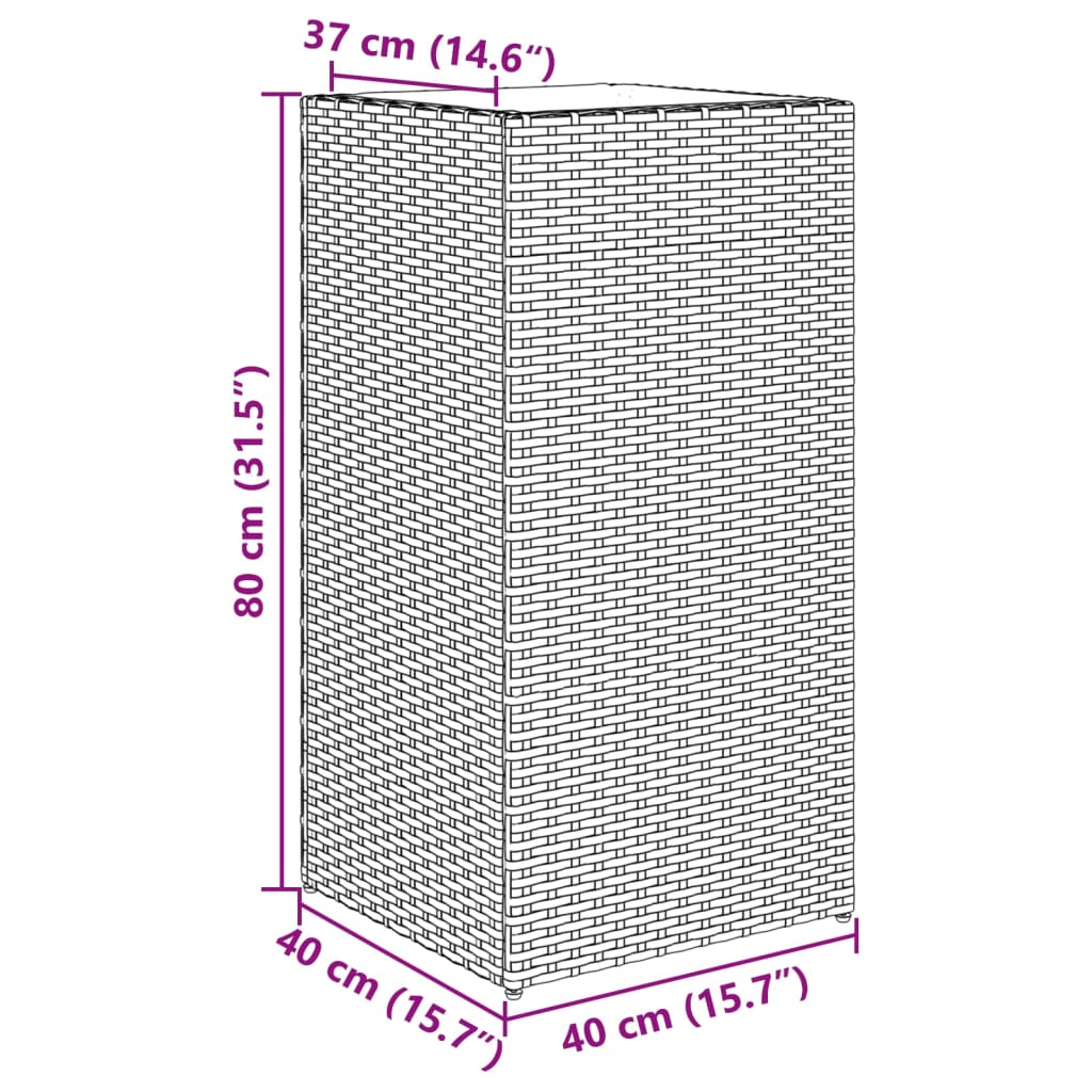 vidaXL Fioriere da Giardino 2 pz Nere 40x40x80 cm in Polyrattan