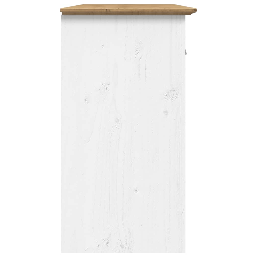 vidaXL Credenza BODO 115,5x44x80 cm Legno Massello Pino Bianco Marrone