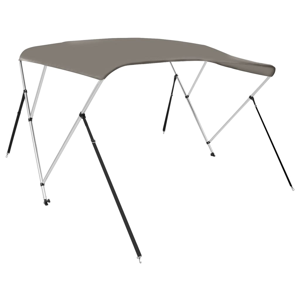 vidaXL Bimini di Prua con Tendalino 3 Archi Grigio 183x180x137 cm