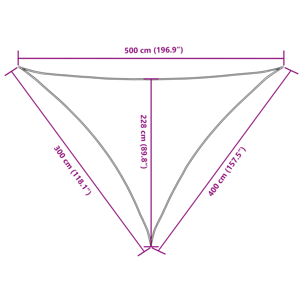 vidaXL Parasole a Vela Oxford Triangolare 3x4x5 m Nero