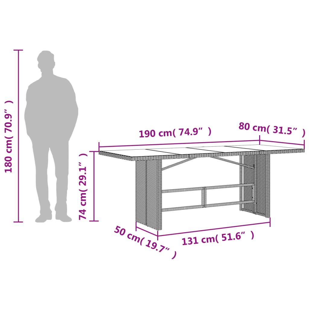 vidaXL Set da Pranzo da Giardino 9 pz con Cuscini in Polyrattan Grigio