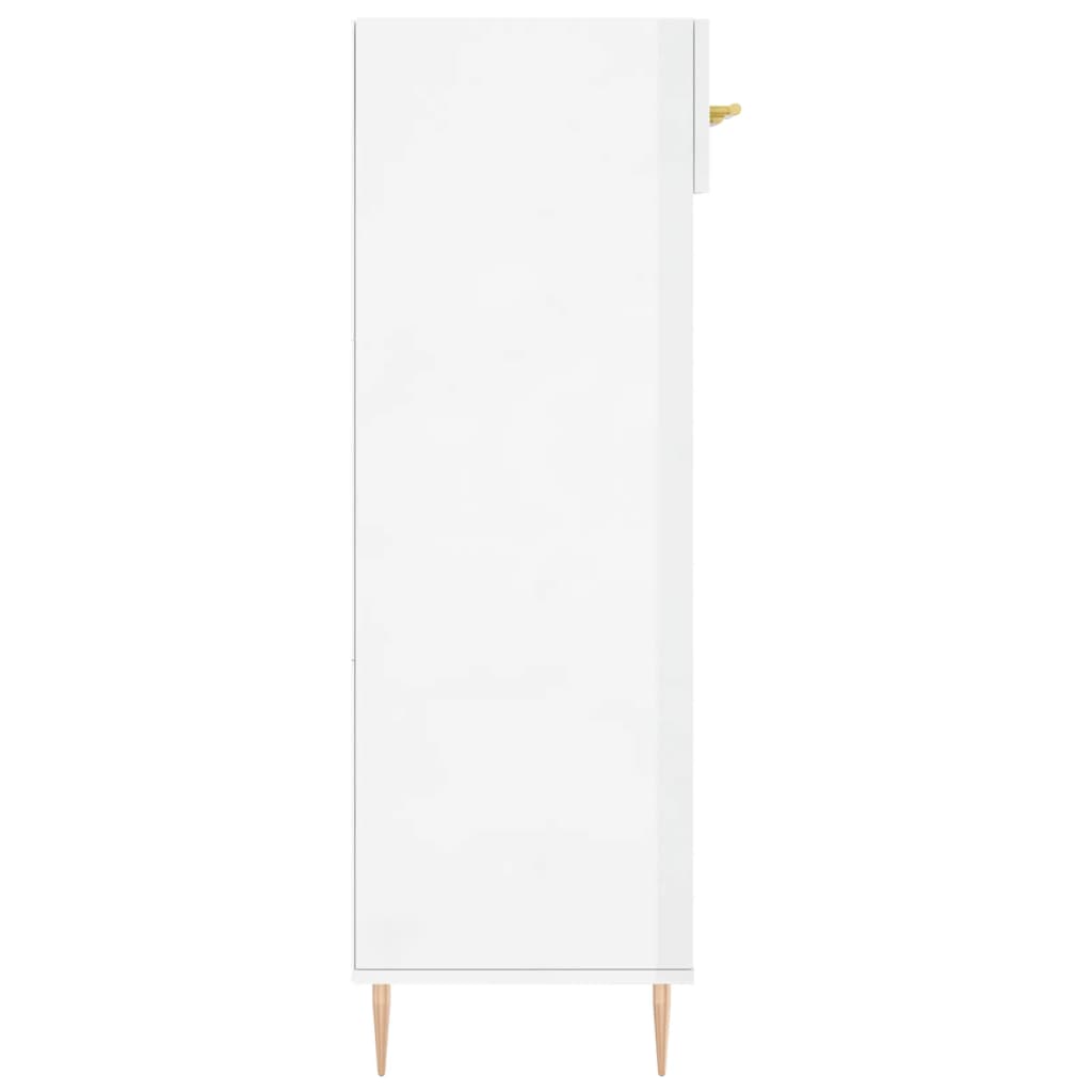 vidaXL Scarpiera Bianco Lucido 60x35x105 cm in Legno Multistrato