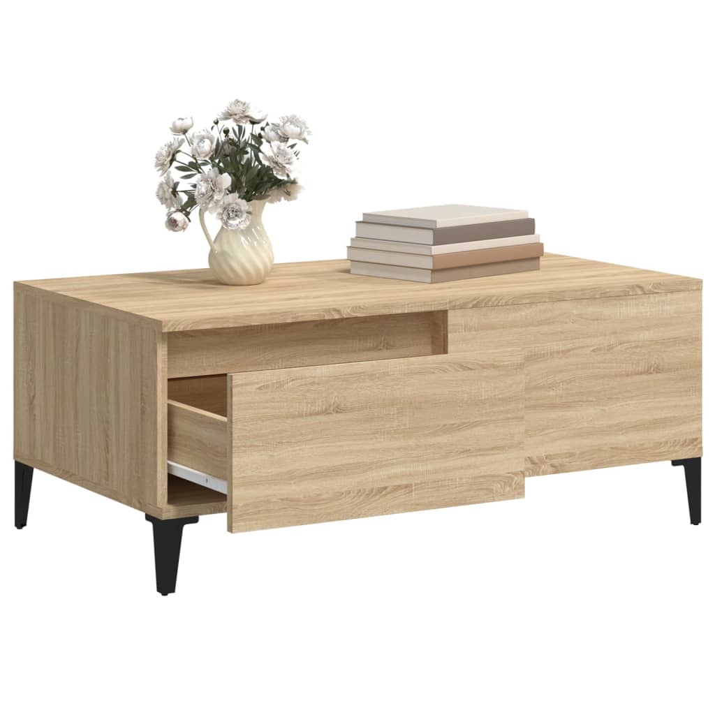 vidaXL Tavolino Salotto Rovere Sonoma 90x50x36,5 cm Legno Multistrato