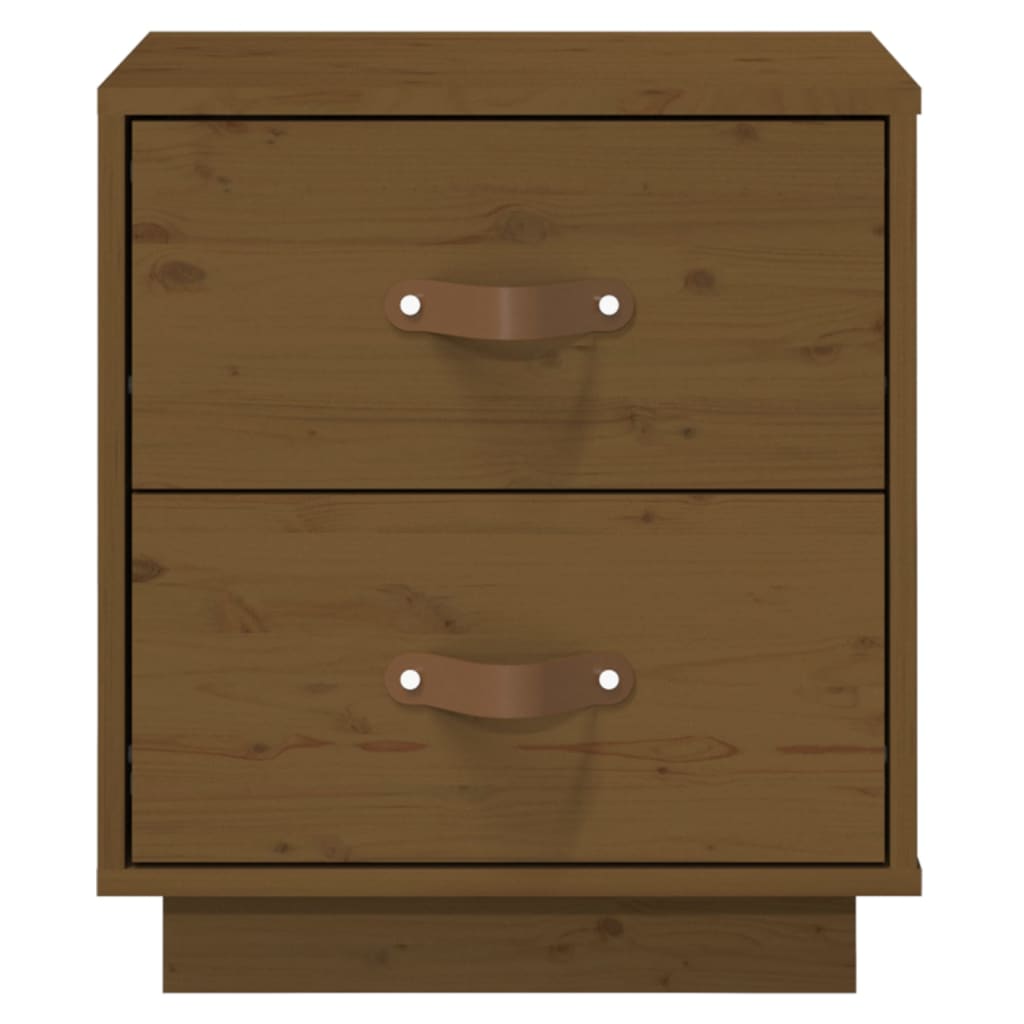  vidaXL Comodini 2 pz Ambrati 40x34x45 cm in Legno Massello di Pino