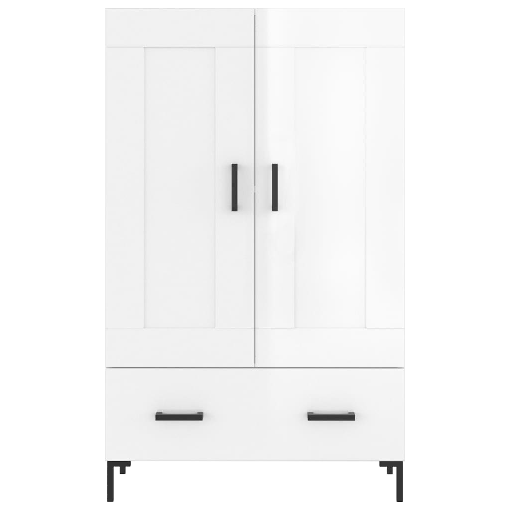 vidaXL Credenza Bianco Lucido 69,5x31x115 cm in Legno Multistrato