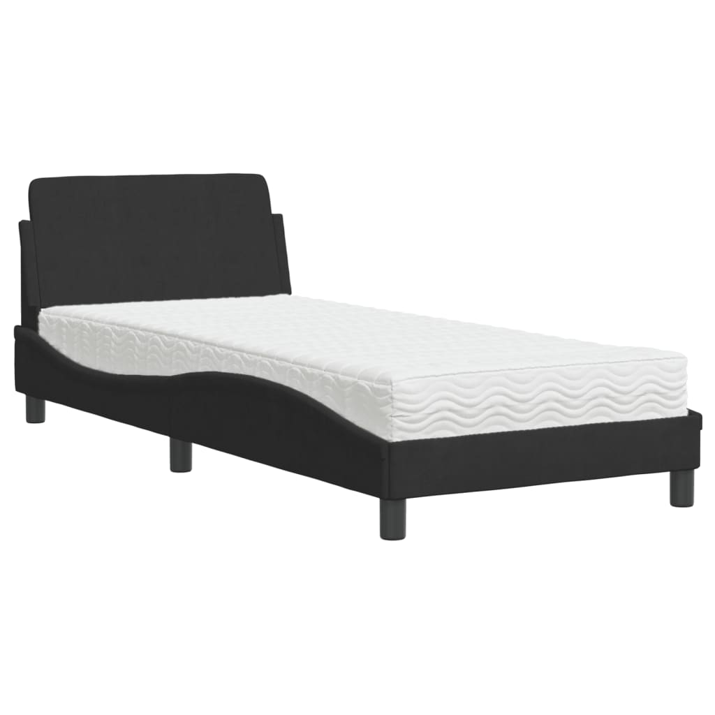 vidaXL Letto con Materasso Nero 80x200 cm in Velluto