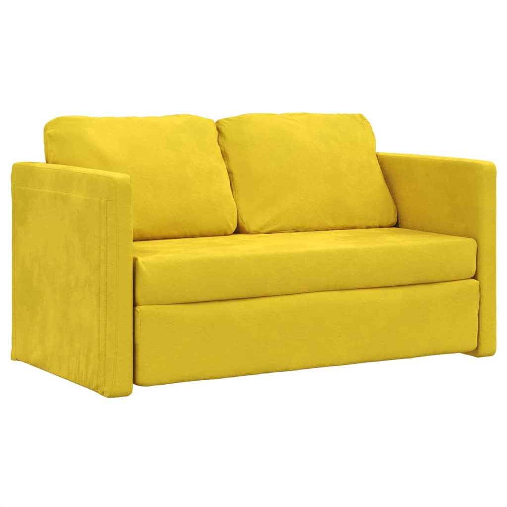 vidaXL Divano Letto da Terra 2 in 1 Giallo Scuro 122x204x55 cm Velluto