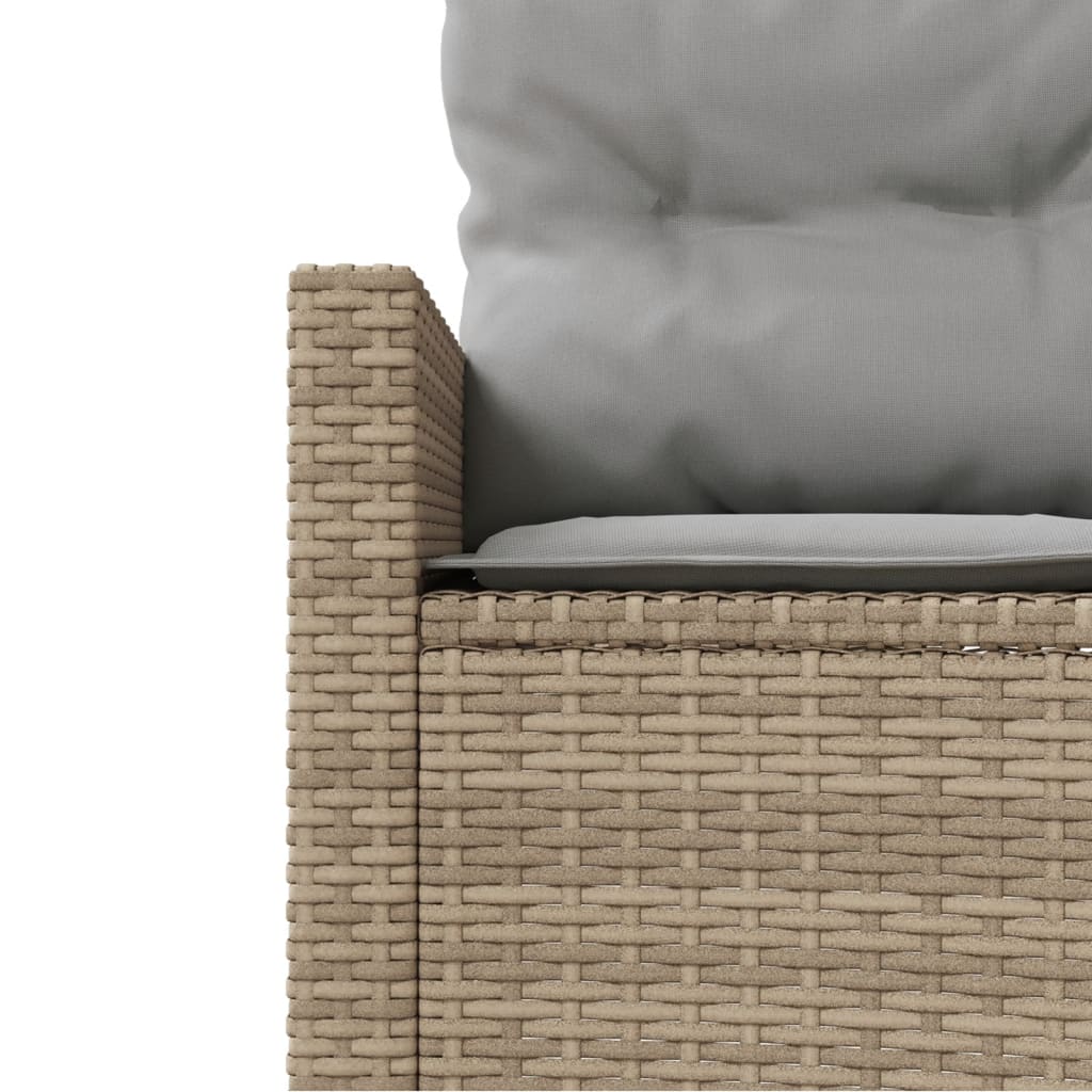 vidaXL Divano da Giardino con Cuscini Semicircolare Beige Polyrattan