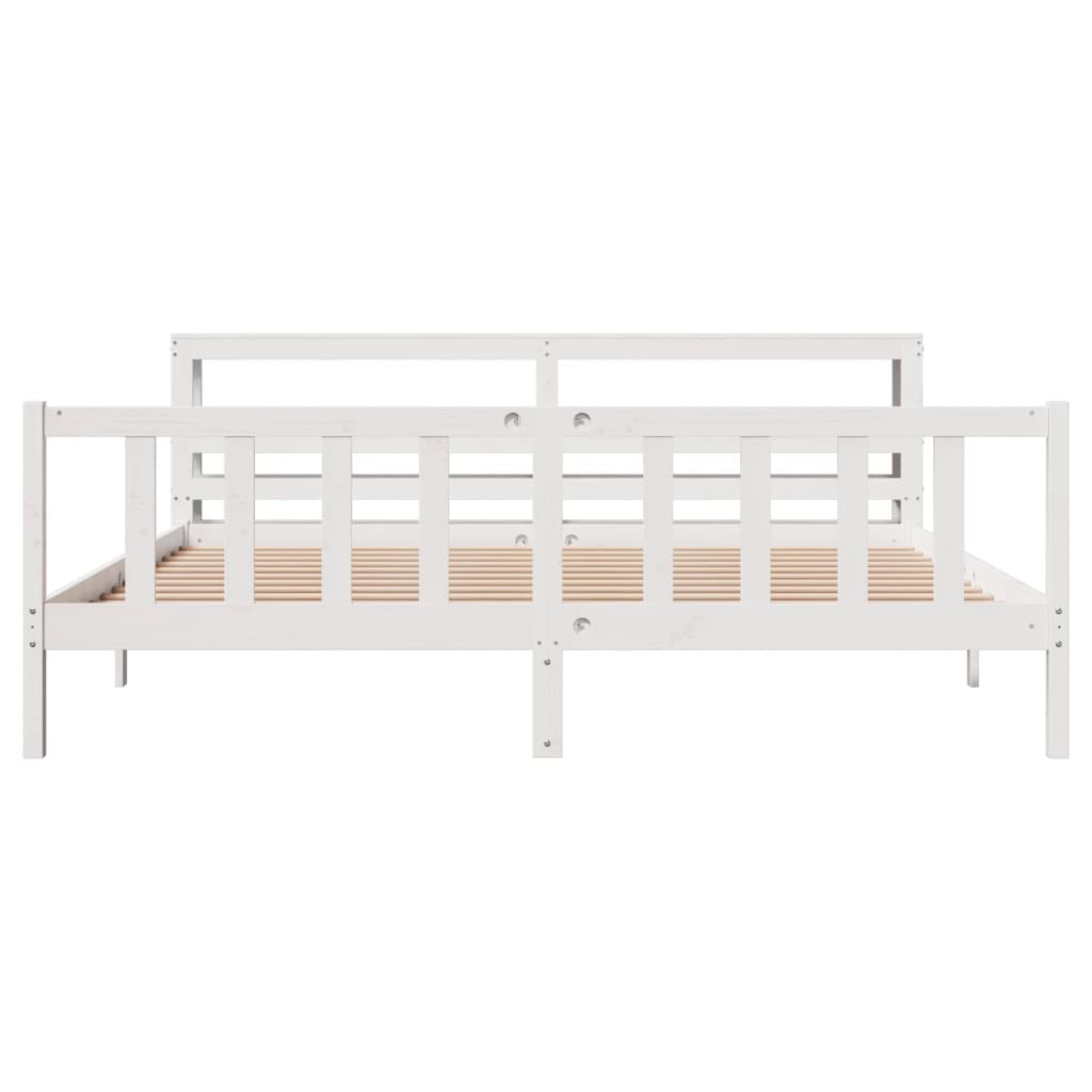 vidaXL Letto senza Materasso Bianco 180x200 cm Legno Massello di Pino