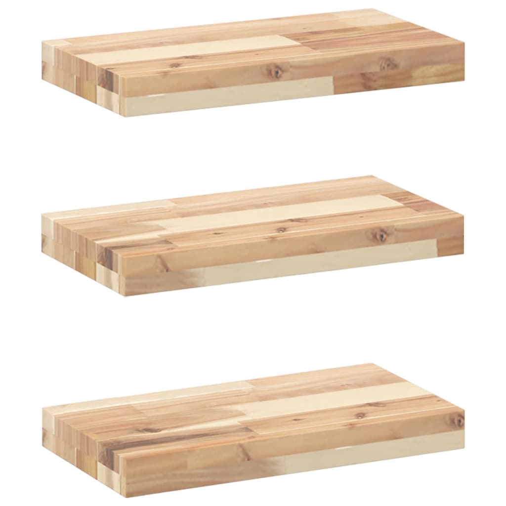 vidaXL Mensole da Parete 3 pz 40x20x4 cm Legno Acacia Non Trattato