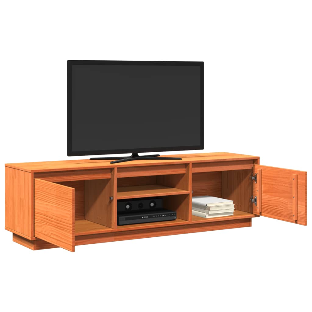 vidaXL Mobile TV Marrone Cera 140x35x40 cm in Legno Massello di Pino