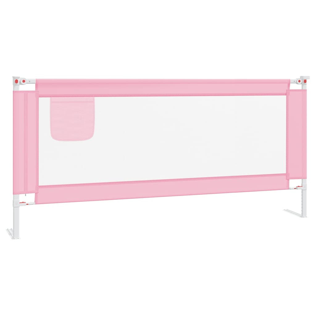 vidaXL Sponda Letto di Sicurezza per Bambini Rosa 200x25 cm Tessuto